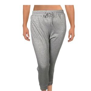 Anne Klein - Womens Threaded Metallic Jogger Pants